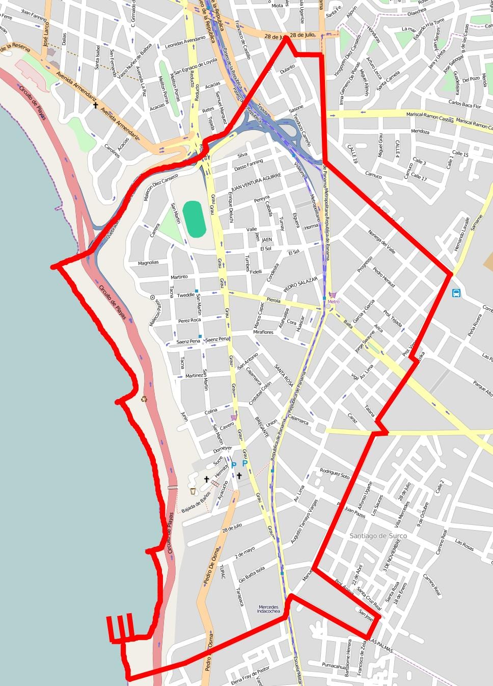 Mapa ng barranco Lima