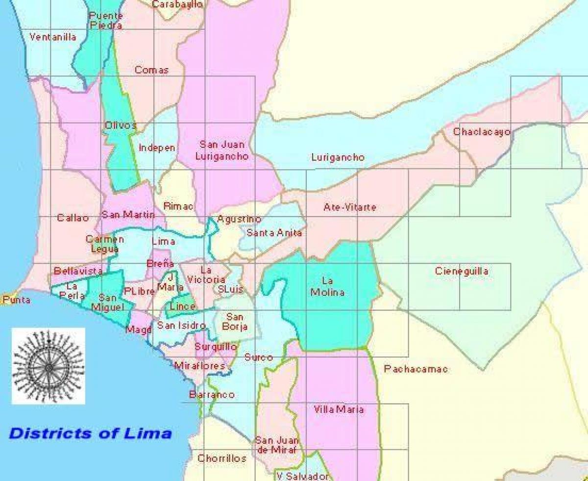 mapa ng Lima peru distrito