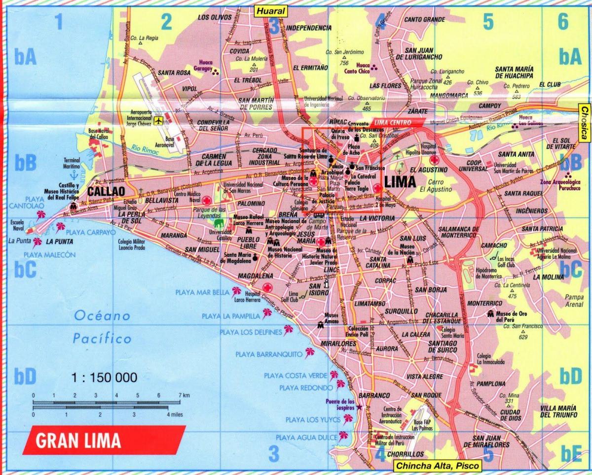 Mapa ng Lima hop sa hop-off bus