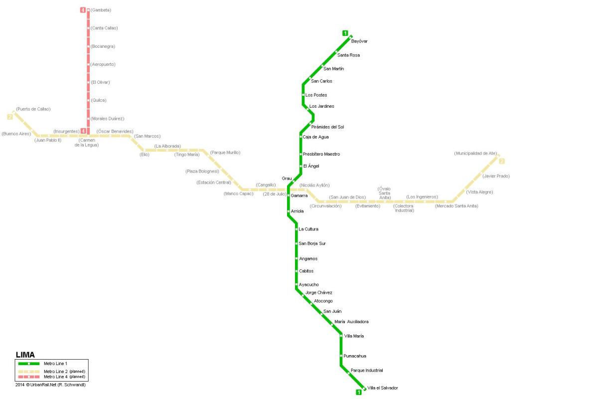 Mapa ng Lima subway 