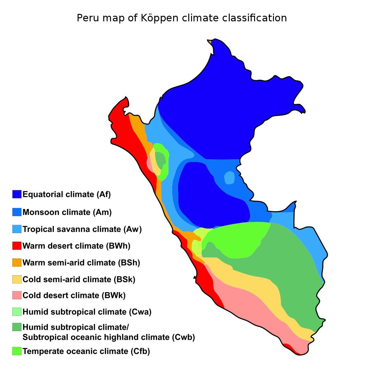 Mapa ng peru klima