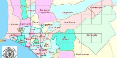 Mapa ng Lima peru distrito