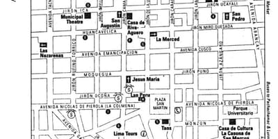 Mapa ng Lima walking tour